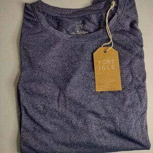 Fort Isle Men's Athletic T-shirrt Top Blue Size Large New w Tags (A1)